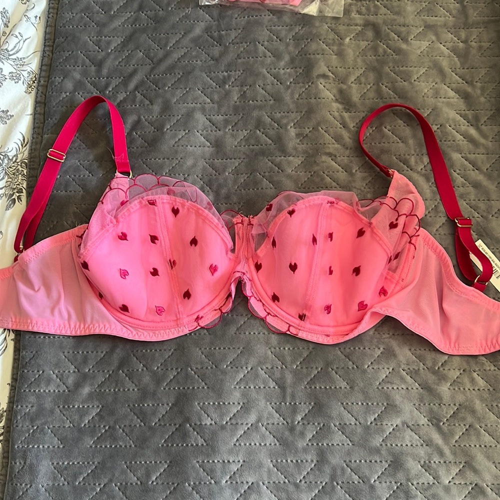 Adore Me valentines bra, underwire, modesty lining. Size 36DDD